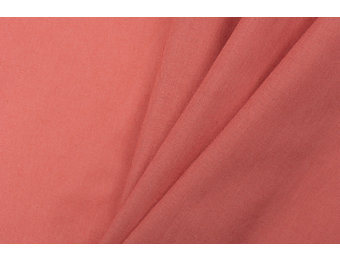 Uni katoen stof terra / salmon