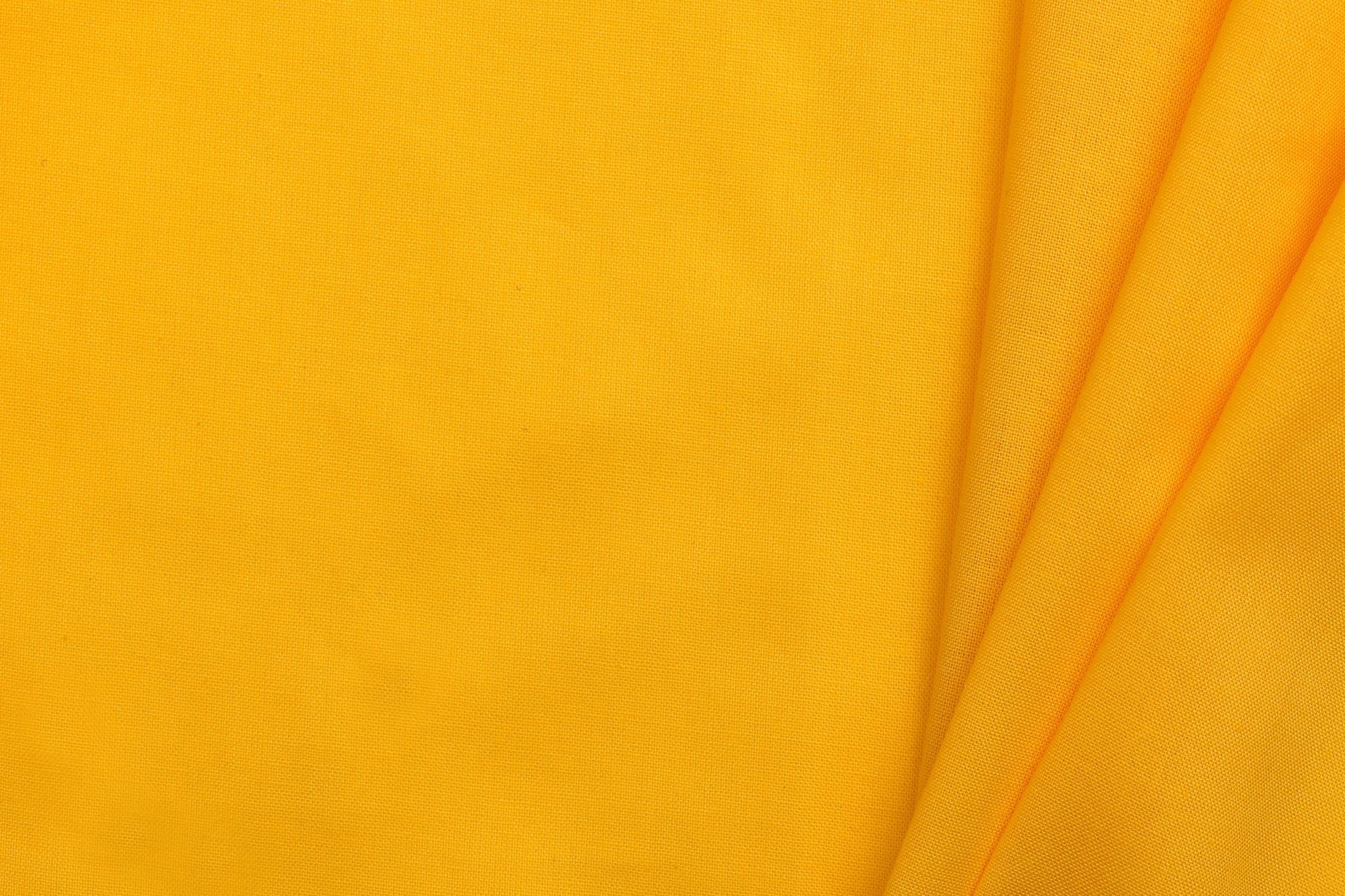 Uni katoen stof, okergeel