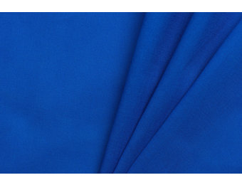 Uni katoen stof kobaltblauw
