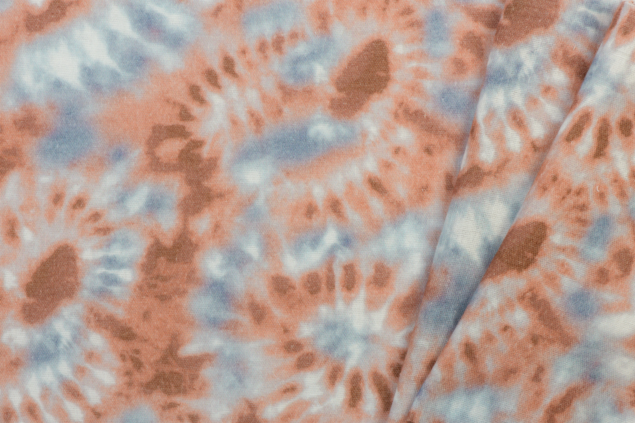 Double gauze digital Tie Dye - brique