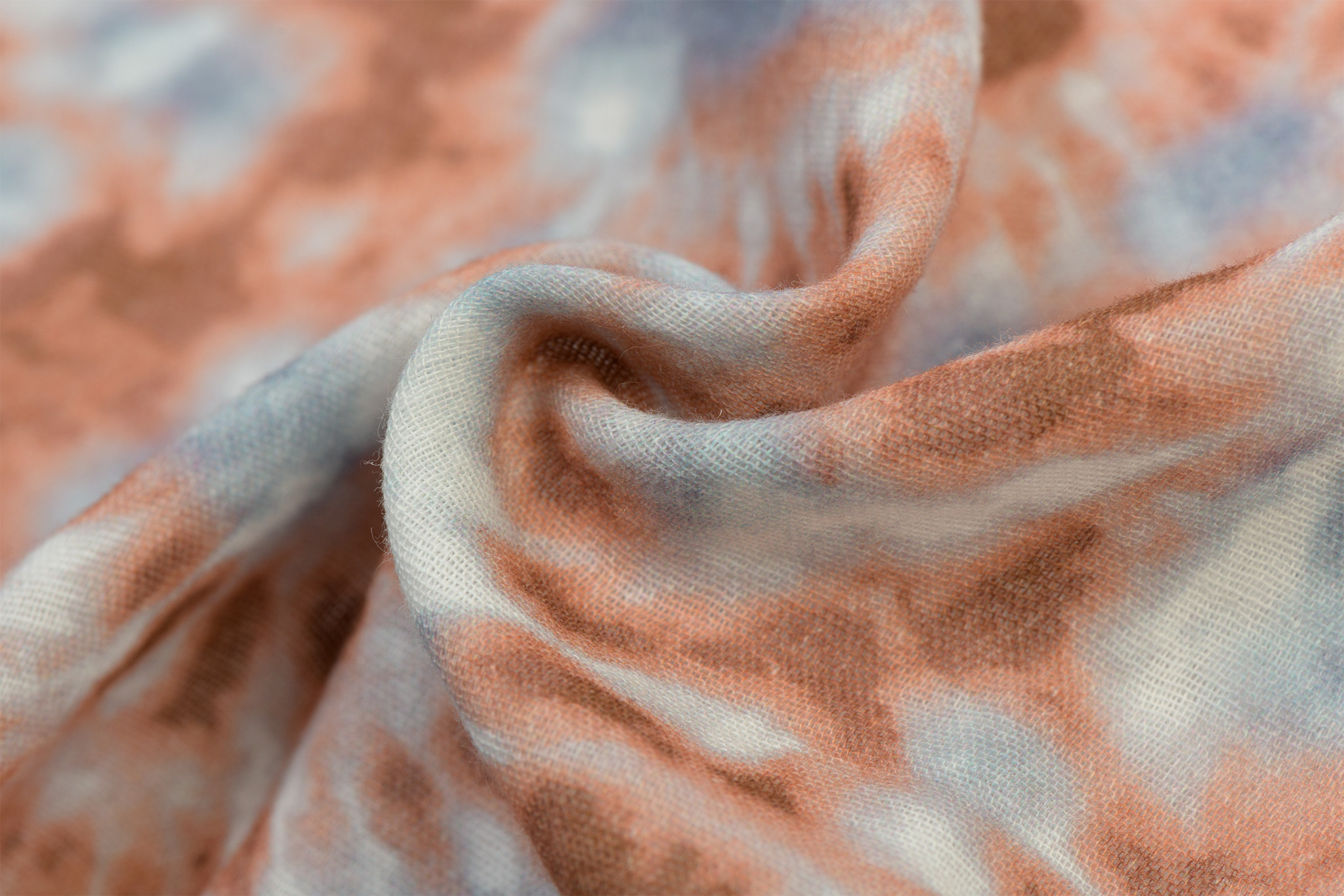 Double gauze digital Tie Dye - brique