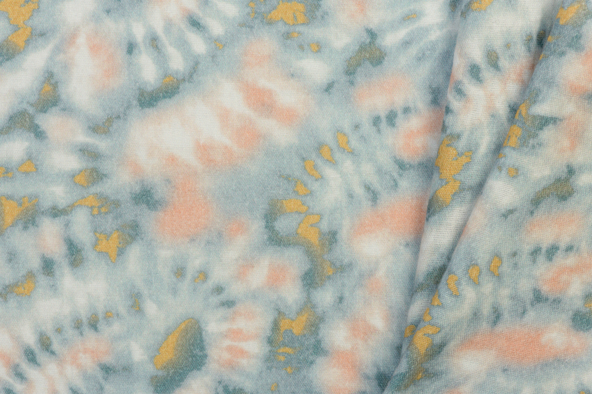 Double gauze digital Tie Dye - teal