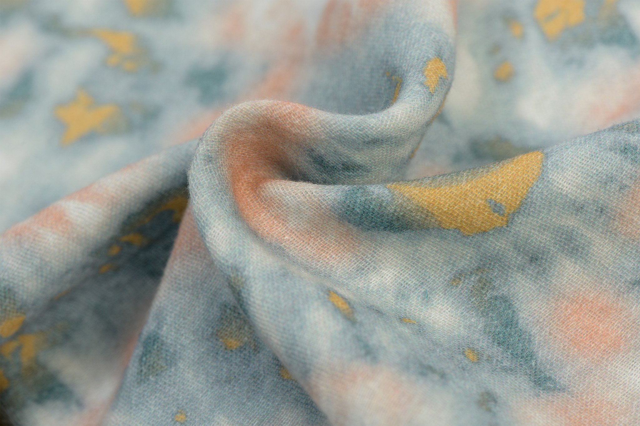 Double gauze digital Tie Dye - teal