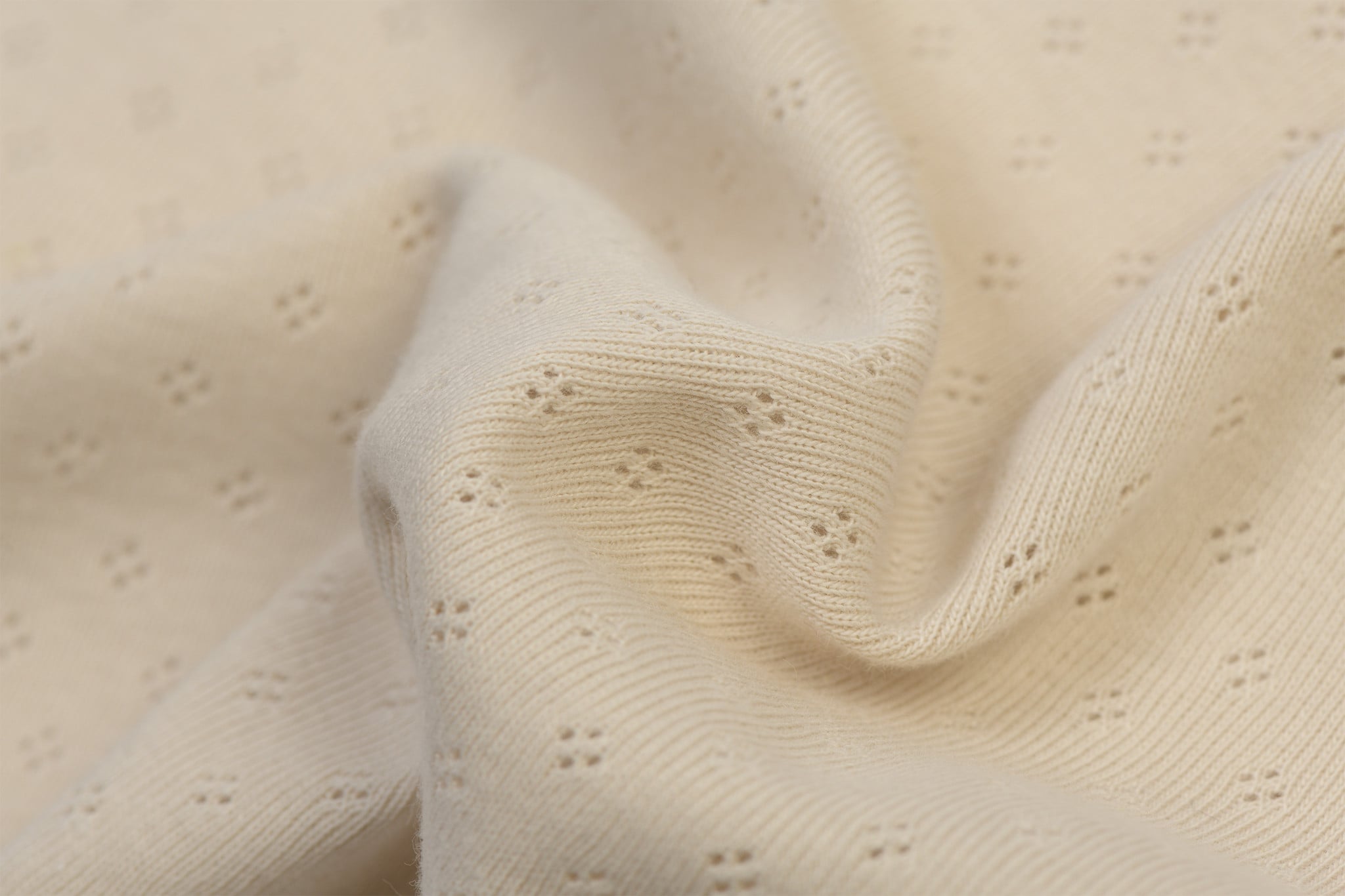 Pointelle Jersey Stof Naturel Beige – Zacht, Luchtig & Rekbaar