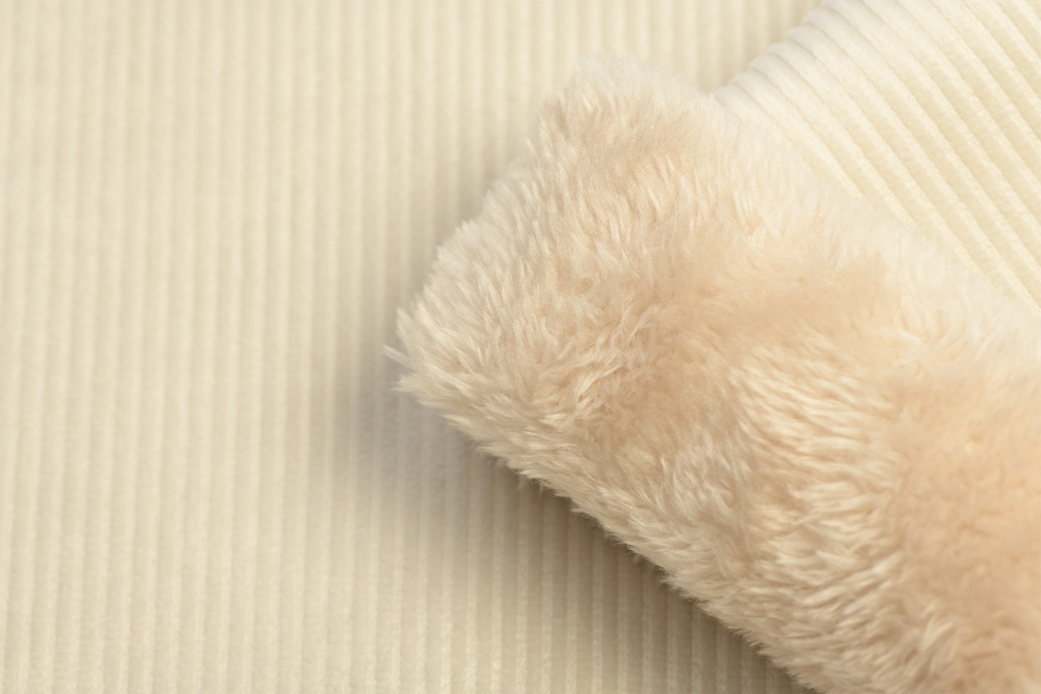 Washed cord with teddy ecru