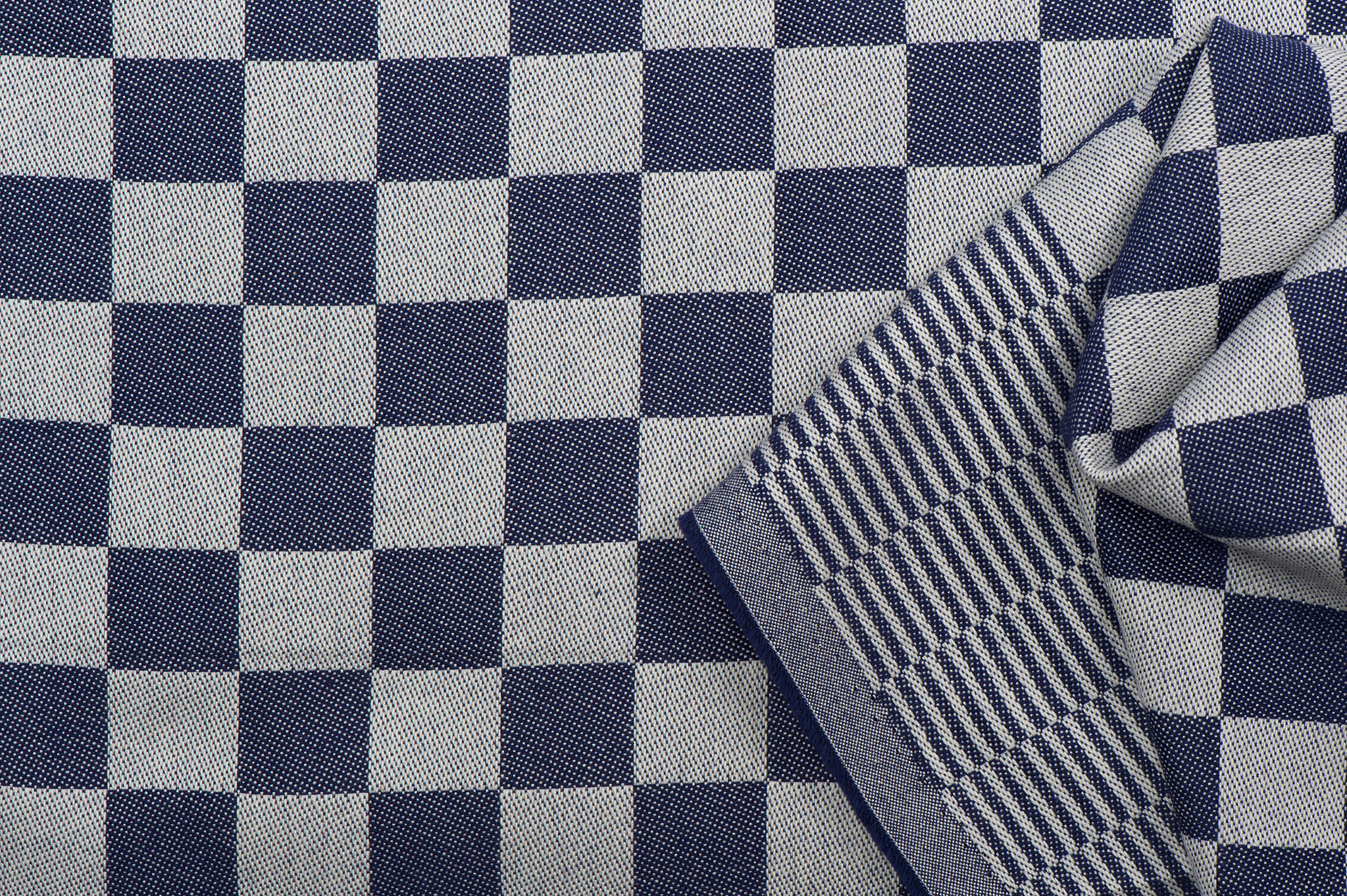 Dambont Theedoekenstof Marine – Stevige Katoenen Pompdoek