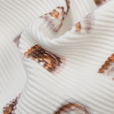 Ottoman Rib Jersey Stof - Mini Regenboog Licht Bruin