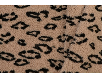 Luipaard Teddy Stof Donker Beige