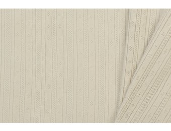 Pointelle Jersey Stof (Strepen) Naturel Beige