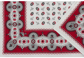 Zakdoek Koffieboon Wit - Rood