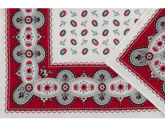 Zakdoek Koffieboon Wit - Rood