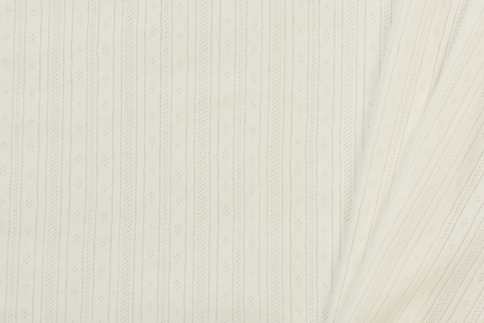 Pointelle Jersey Stof (Strepen) Ecru