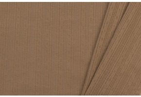 Pointelle Jersey Stof (Strepen) Cacao Bruin