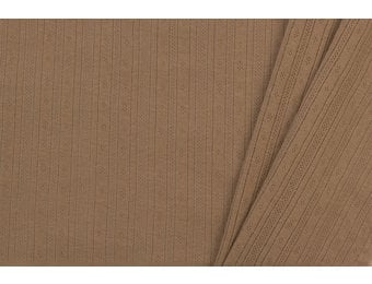 Pointelle Jersey Stof (Strepen) Cacao Bruin