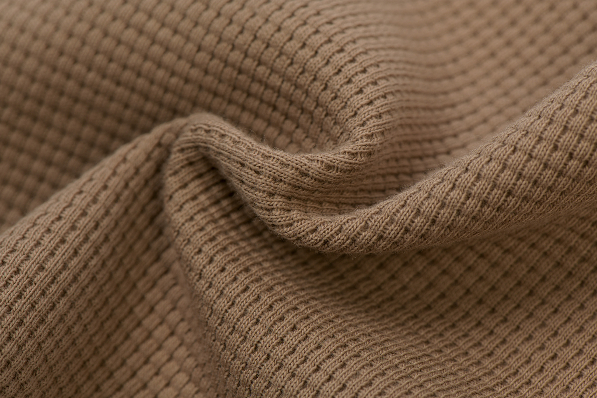 Wafel Jersey Stof Cacao