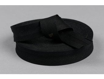 Biaisband Katoen Zwart 20mm