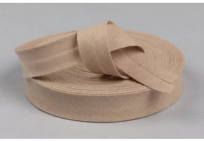 Biaisband Katoen Donker Beige 20mm