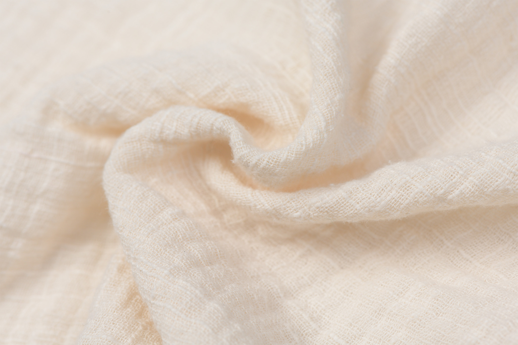 Baby cotton mousseline met linnen effect naturel