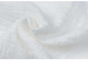 Baby cotton mousseline met linnen effect ecru