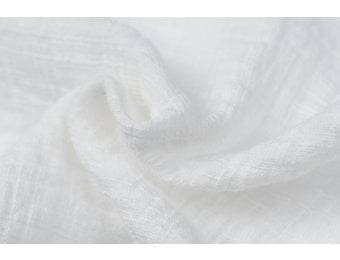 Baby cotton mousseline met linnen effect ecru