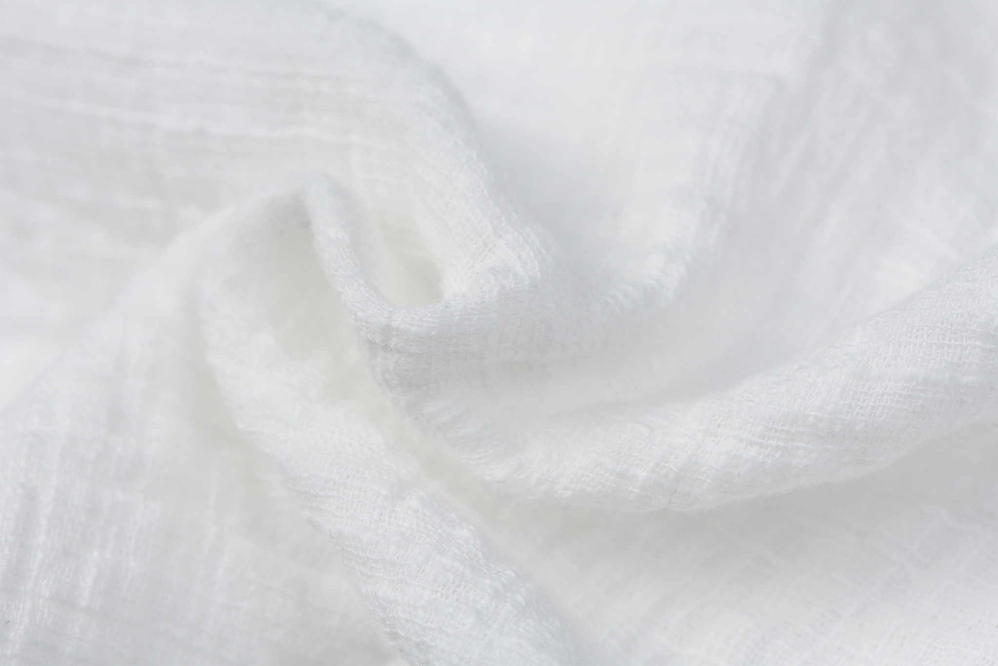 Baby cotton mousseline met linnen effect ecru