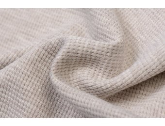 Wafel Jersey Stof Beige Melange