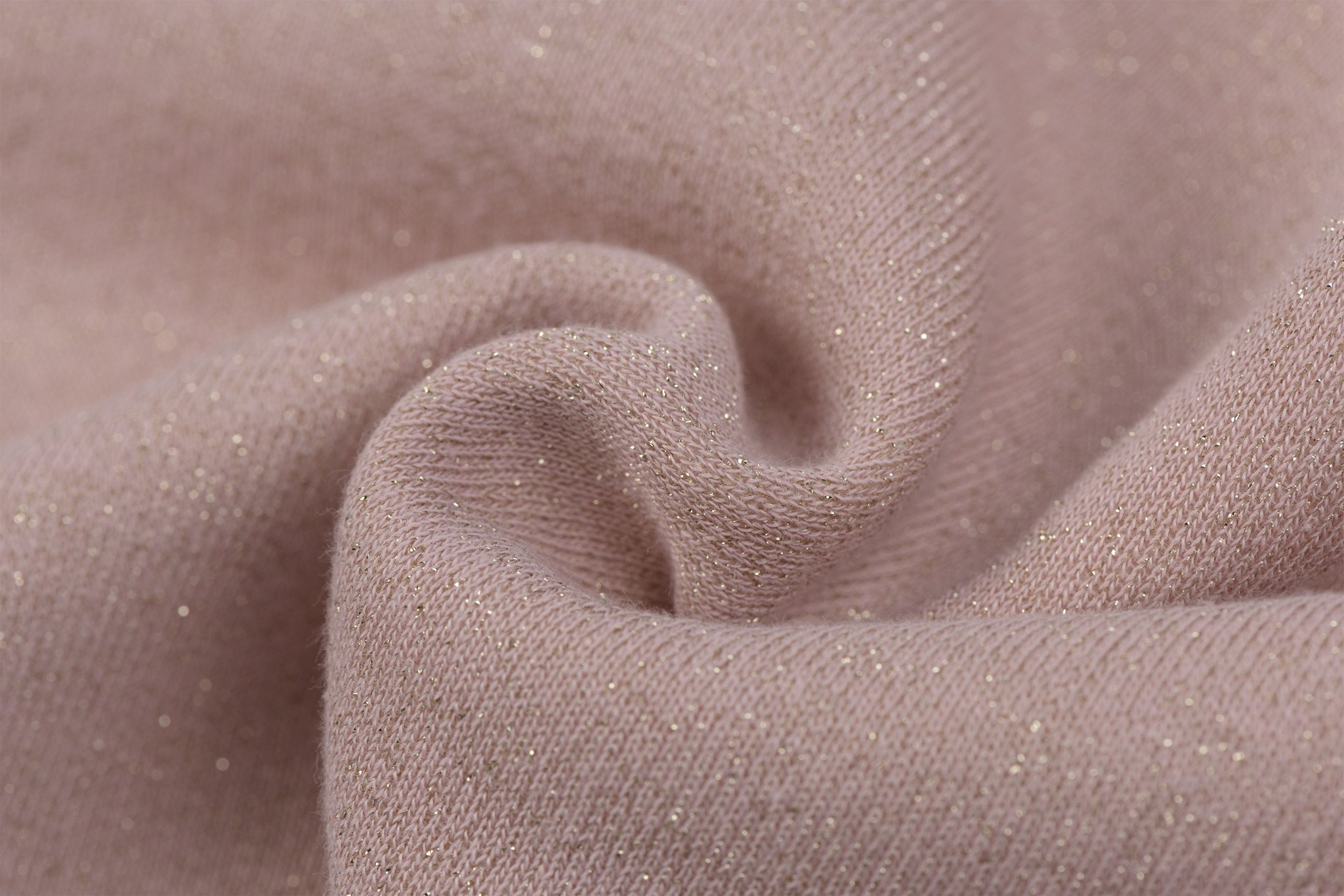 Sweat Brushed Lurex Sparkling Nude Rose