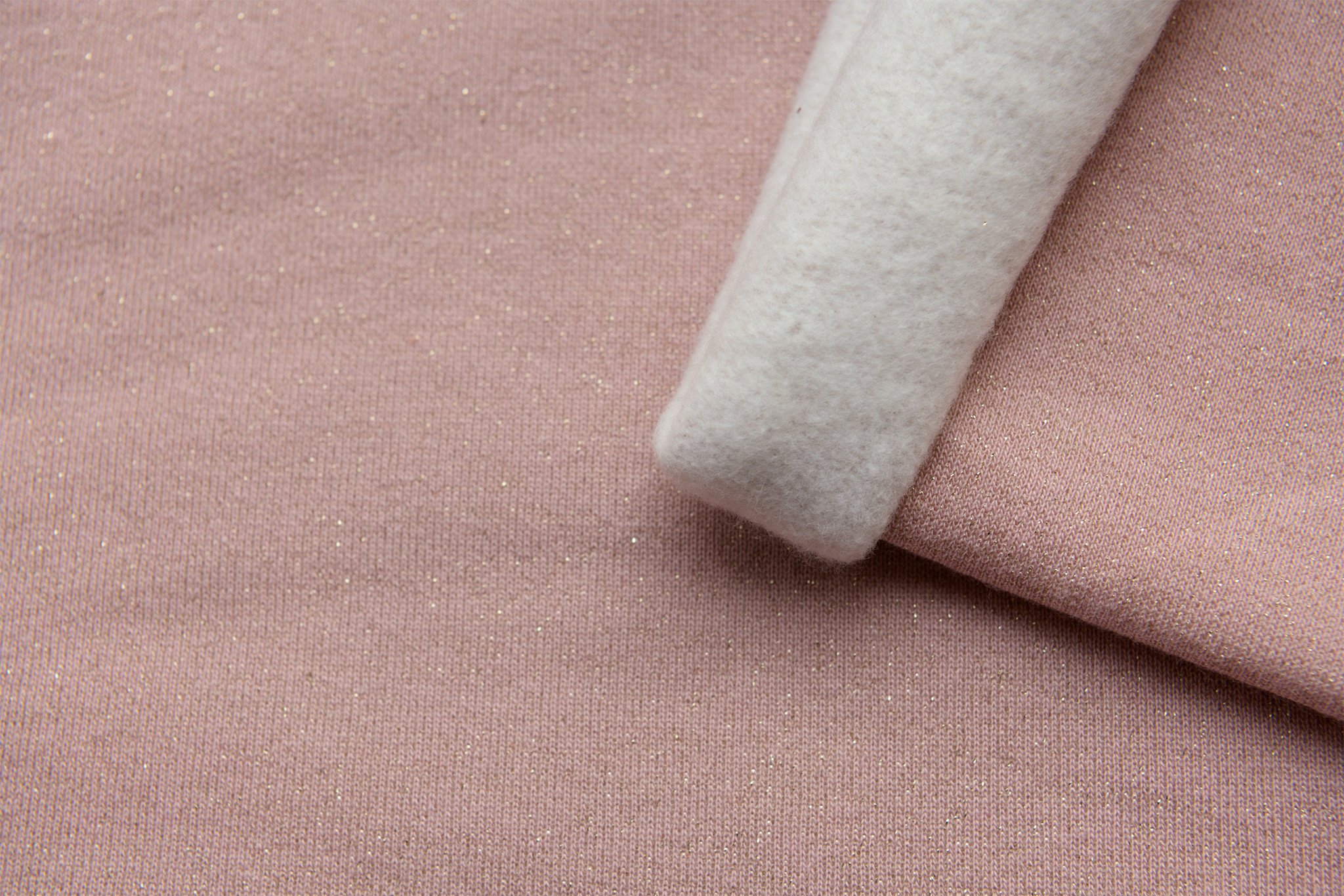 Sweat Brushed Lurex Sparkling Nude Rose