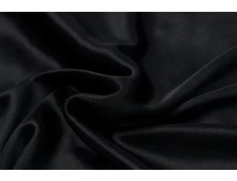 Charmeuse Stretch Voering Stof Zwart