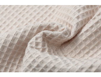 Wafelkatoen Pique Licht Beige