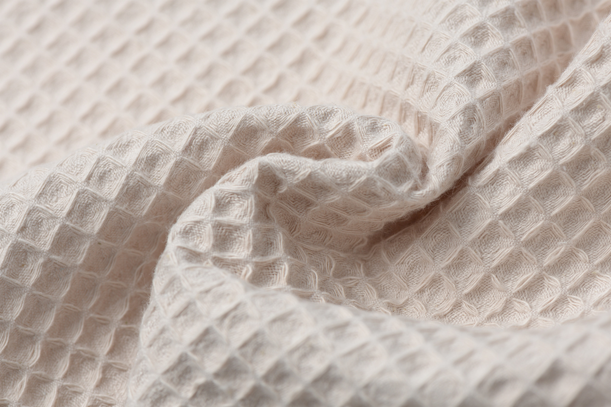 Wafelkatoen Pique Licht Beige