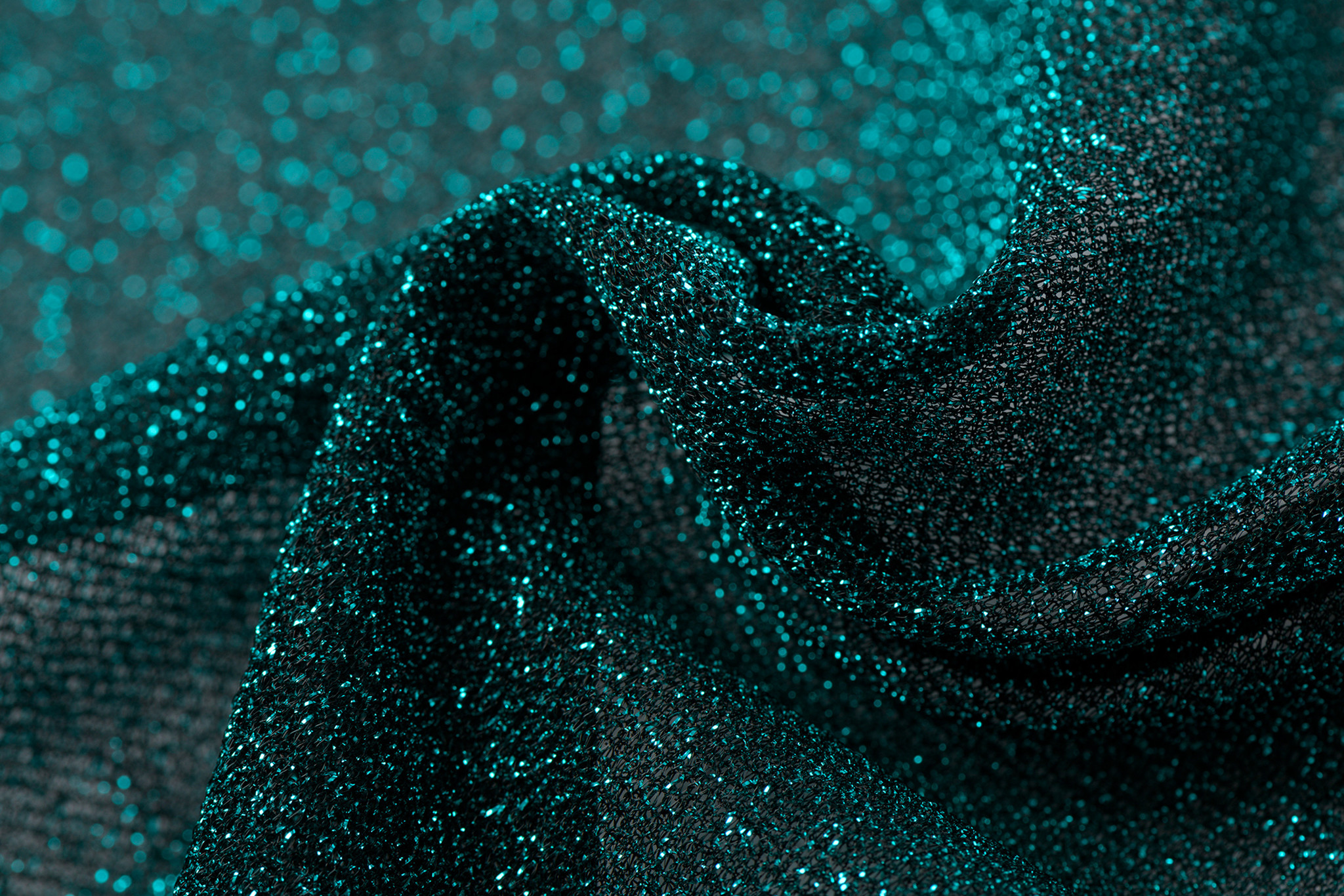Lurex glitter zeegroen