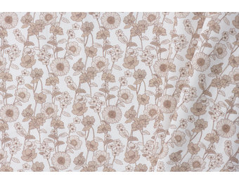 Poplin Katoen Digitale Print - Beige Zonnehoed