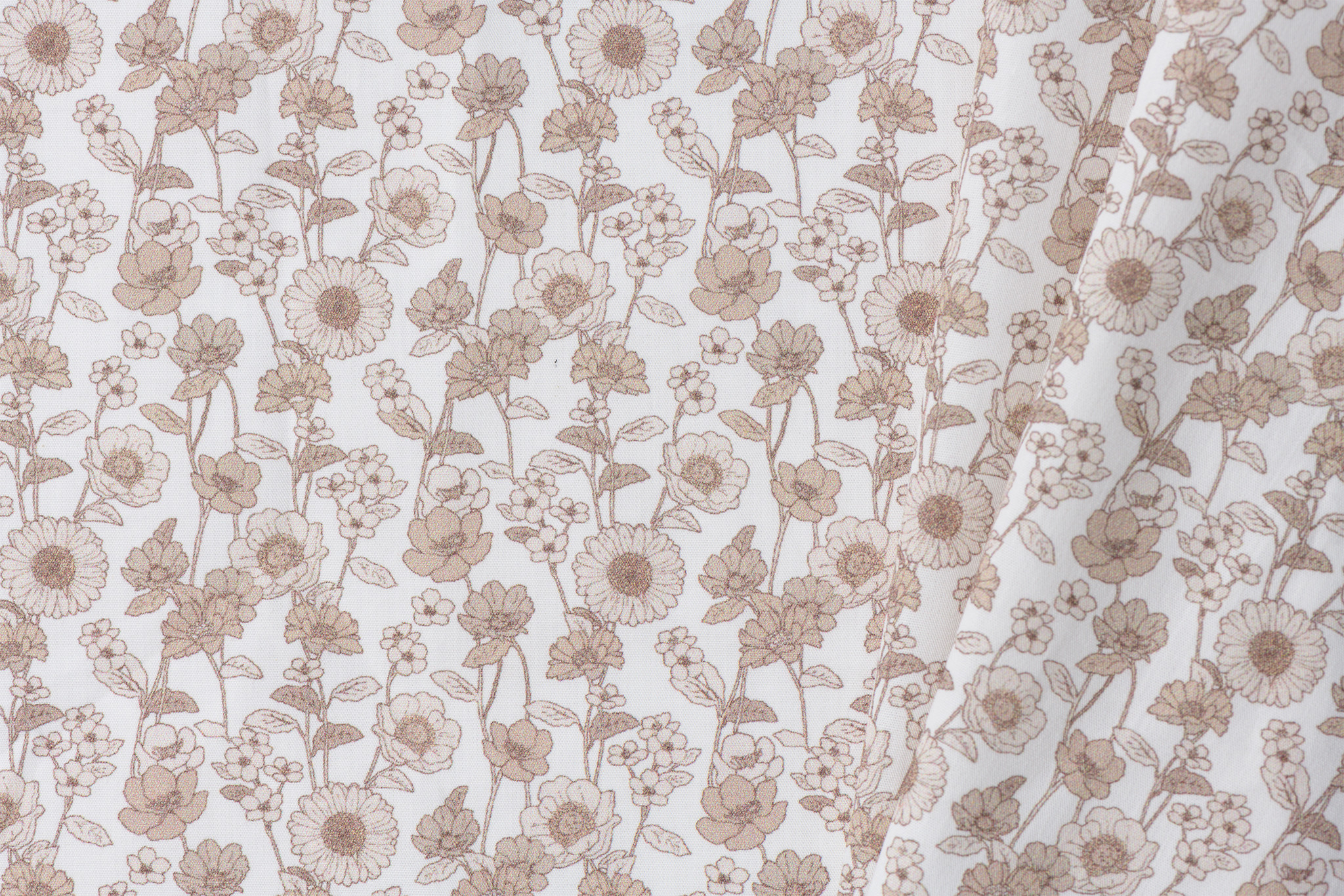 Poplin Katoen Digitale Print - Beige Zonnehoed