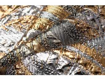 Brokaat stof wave brons - silver