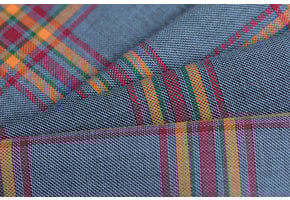 Schotse ruit katoen jeansblauw