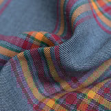 Schotse ruit katoen jeansblauw