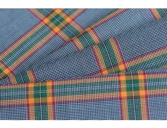 Schotse ruit katoen lichtblauw
