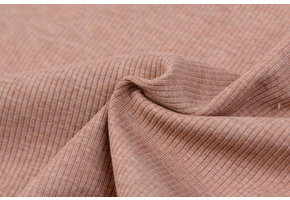 Rib Jersey Stof Oud Roze Melange