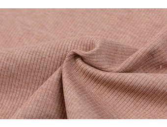 Rib Jersey Stof Oud Roze Melange