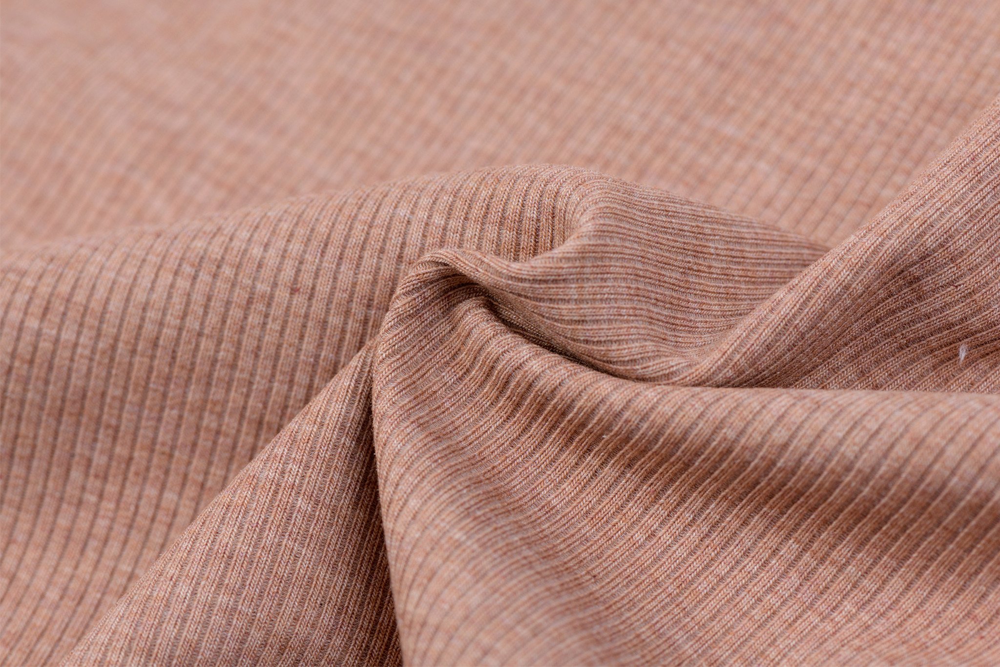 Rib Jersey Stof Oud Roze Melange