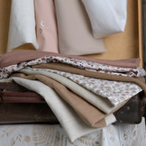 Poplin Katoen Digitale Print - Beige Zonnehoed