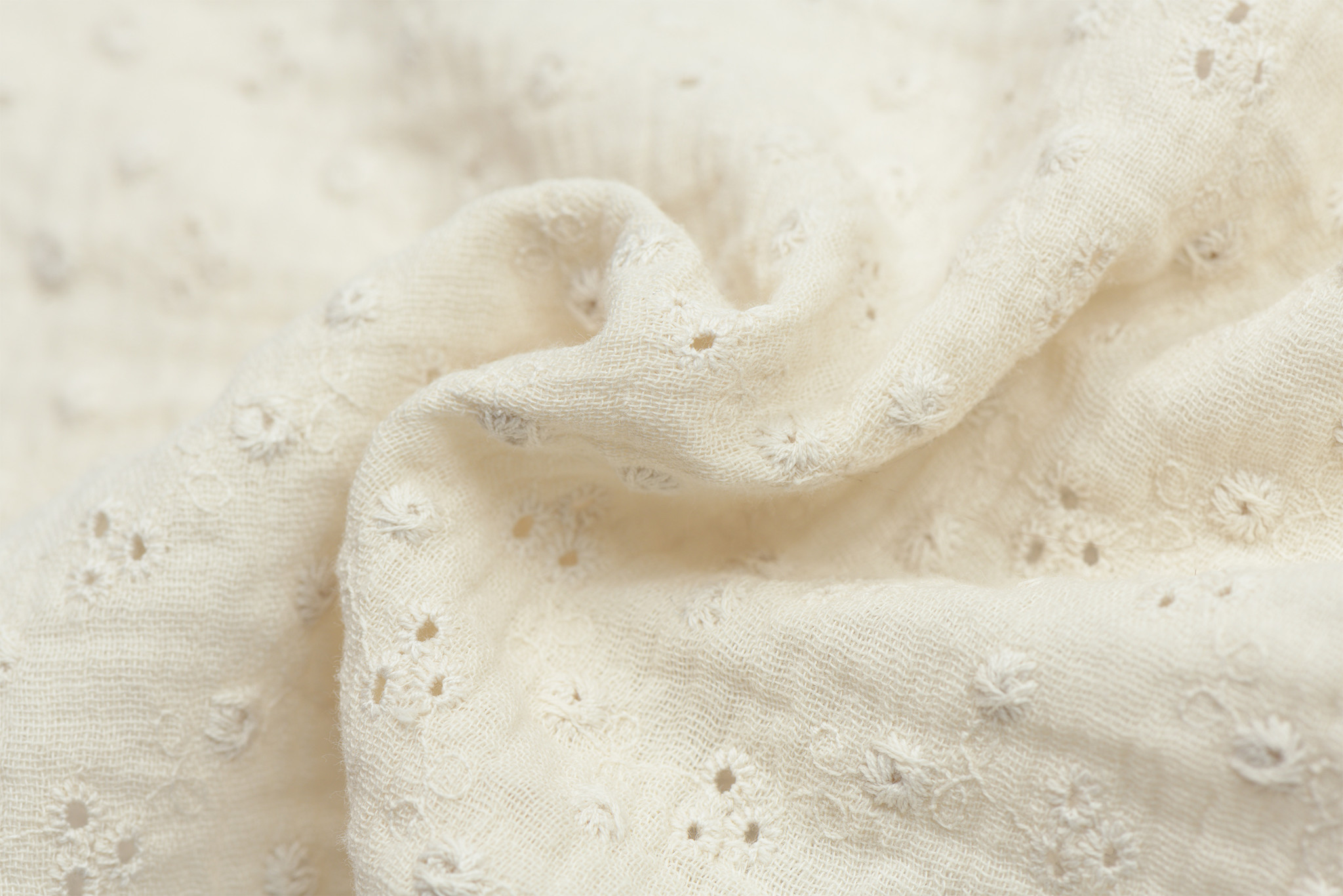 Baby Cotton / Double Gauze Adele Embroidery Ecru