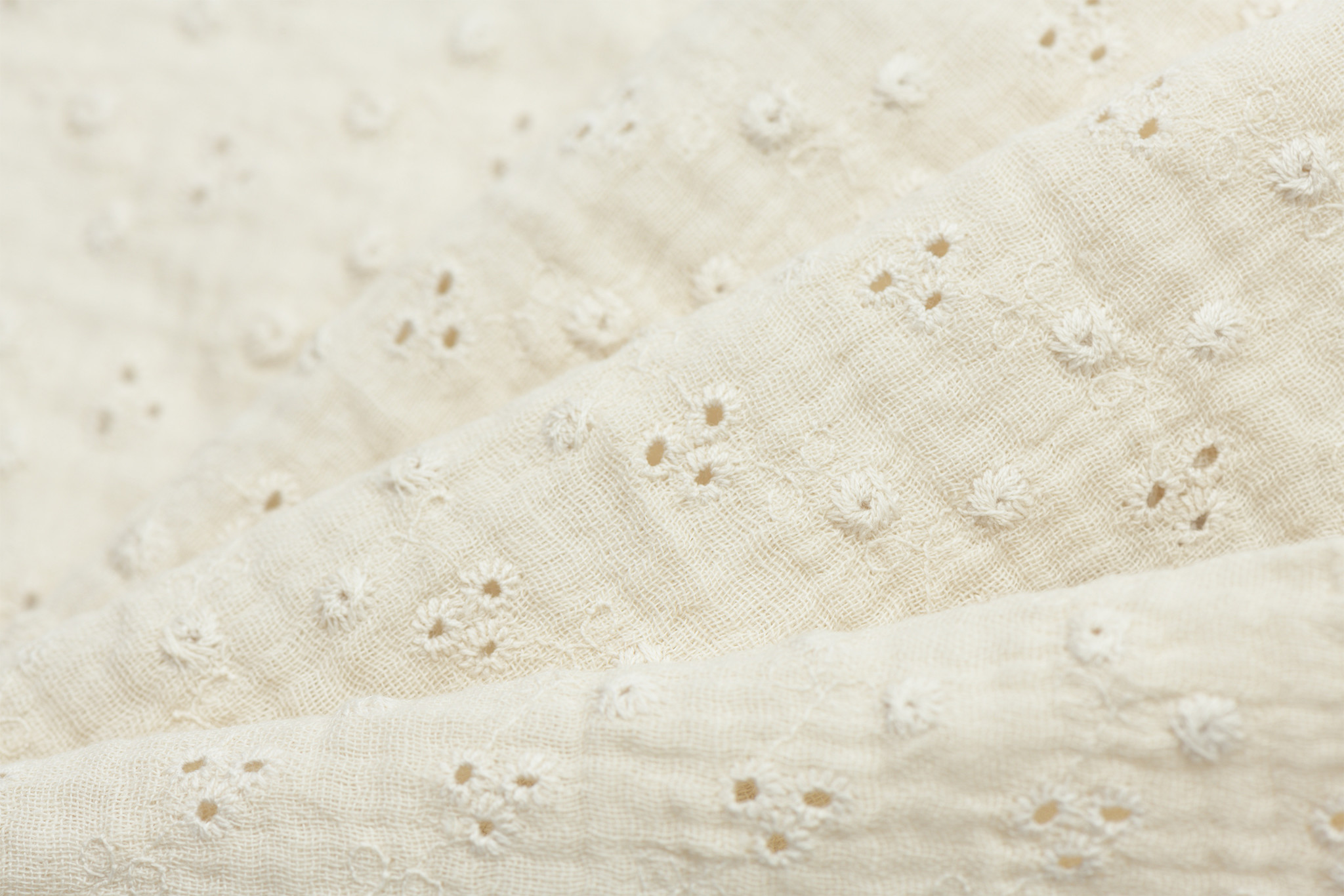 Baby Cotton / Double Gauze Adele Embroidery Ecru