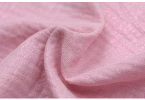 Double gauze katoen glitter licht oud rose