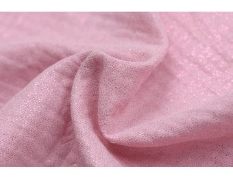 Double gauze katoen glitter licht oud rose