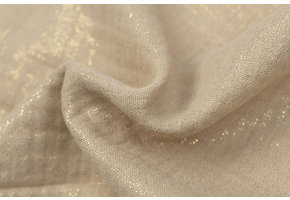 Double gauze katoen glitter beige