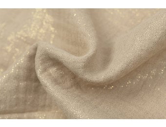 Double gauze katoen glitter beige