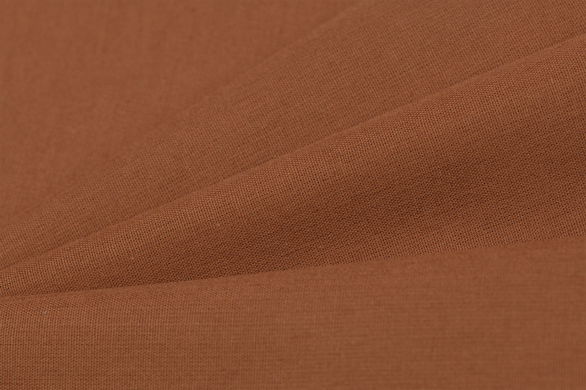 Effen Katoen Poplin Stof Cognac