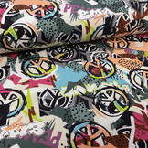 French Terry Peace Fuchsia Mint